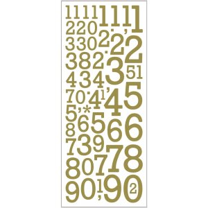 Glitzeraufkleber - Gold - Zahlen - 10x24 cm - 2 Blatt Glitzeraufkleber - Gold - Zahlen - 10x24 cm - 2 Blatt