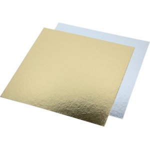 Kuchenblech - 3er-Pack - Quadratisch - Gold/Silber - 30 cm Kuchenblech - 3er-Pack - Quadratisch - Gold/Silber - 30 cm