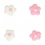 Zuckerdekorationen - Kleine Blumen - Rosa/Weiß