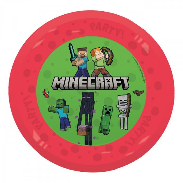 Wiederverwendbare Plastikteller - Minecraft - 21 cm - 4er-Pack Wiederverwendbare Plastikteller - Minecraft - 21 cm - 4er-Pack