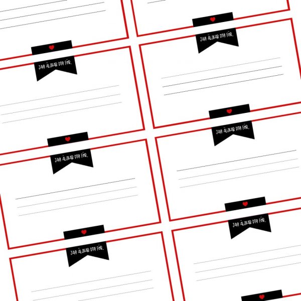 Ausfüllkarten - Ich liebe dich - Rot - 20 Stk Ausfüllkarten - Ich liebe dich - Rot - 20 Stk