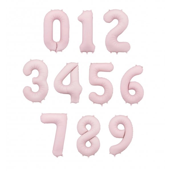 Zahlenballon - Hellrosa Pastell - 86 cm