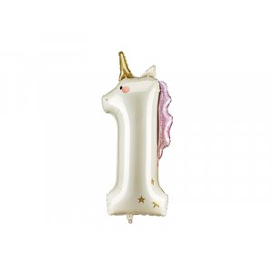 Folienballon Nummer 1 Einhorn - Mix Folienballon Nummer 1 Einhorn - Mix