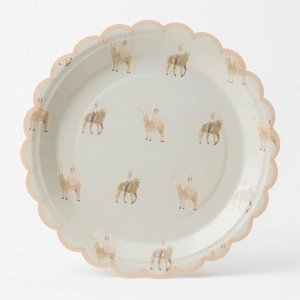 Pappteller - Mädchen auf Pferd - 22 cm - Lavendelblau - 8er-Pack Pappteller - Mädchen auf Pferd - 22 cm - Lavendelblau - 8er-Pack