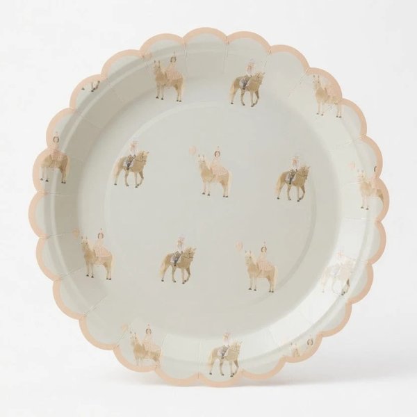 Pappteller - Mädchen auf Pferd - 22 cm - Lavendelblau - 8er-Pack Pappteller - Mädchen auf Pferd - 22 cm - Lavendelblau - 8er-Pack