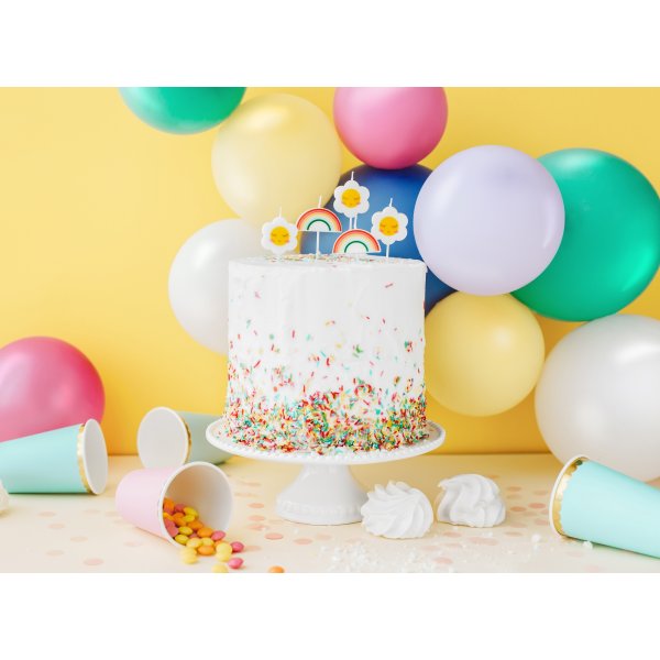 Pappbecher - Hellblau - Goldrand - 6er-Pack