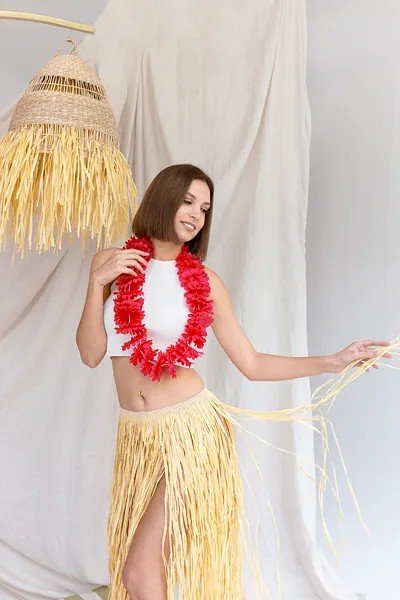 Hawaiianischer Kranz - Rote Rose - 120 cm