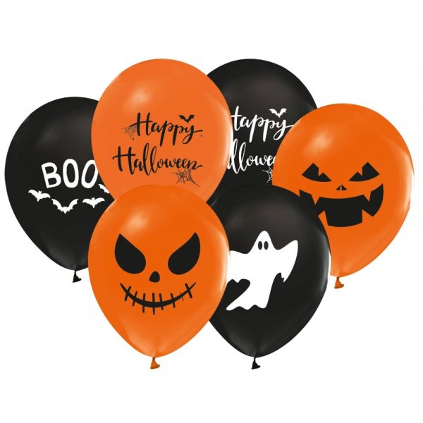 Ballonstrauß - Halloween - Schwarz/Orange - 8 Stück Ballonstrauß - Halloween - Schwarz/Orange - 8 Stück