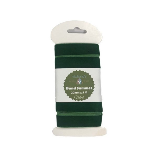 Samtband - Gr�n - 20 mm - 5 m