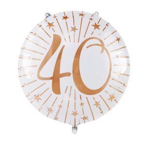 Folienballon - Nummer 40 - Weiß/Roségold - 71 cm Folienballon - Nummer 40 - Weiß/Roségold - 71 cm