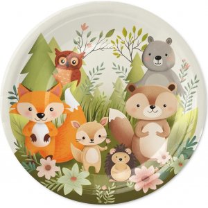Pappteller - Freunde des Waldes - 18 cm - 6er-Pack Pappteller - Freunde des Waldes - 18 cm - 6er-Pack