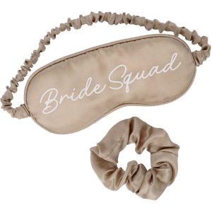 Schlafmaske mit Schrunchie - Bride Squad - Champagner Schlafmaske mit Schrunchie - Bride Squad - Champagner