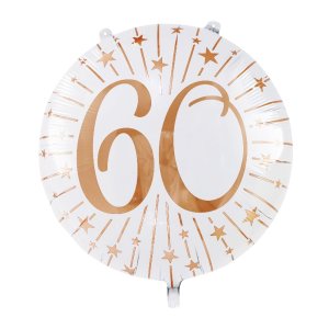 Folienballon - Nummer 60 - Weiß/Roségold - 71 cm Folienballon - Nummer 60 - Weiß/Roségold - 71 cm