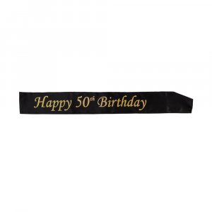 Schleife - 50. Geburtstag - Schwarz/Gold Schleife - 50. Geburtstag - Schwarz/Gold