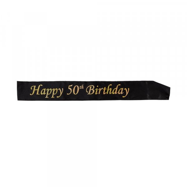 Schleife - 50. Geburtstag - Schwarz/Gold
