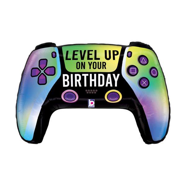 Folienballon - Spielsteuerung - Level Up Geburtstag - Form - 76 cm