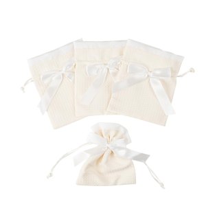 Stoffbeutel mit Schleifen - Creme - 4er-Pack Stoffbeutel mit Schleifen - Creme - 4er-Pack