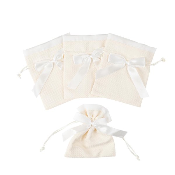 Stoffbeutel mit Schleifen - Creme - 4er-Pack Stoffbeutel mit Schleifen - Creme - 4er-Pack