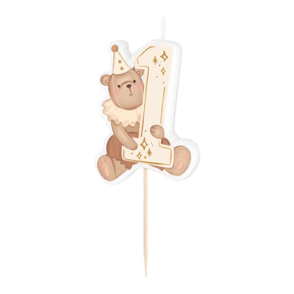 Kuchenkerze - 1. Geburtstag - Teddyb�r