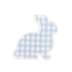 Servietten mit Hasenmotiv - Blau - Kariert - 20er-Packung