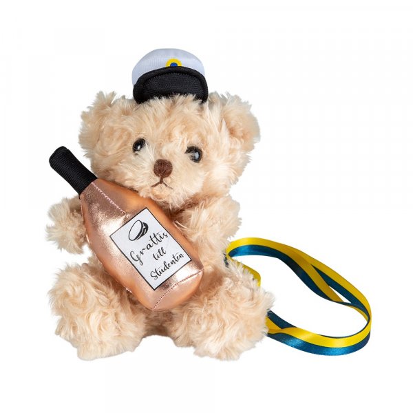 Studententeddybr mit Flasche - 16 cm