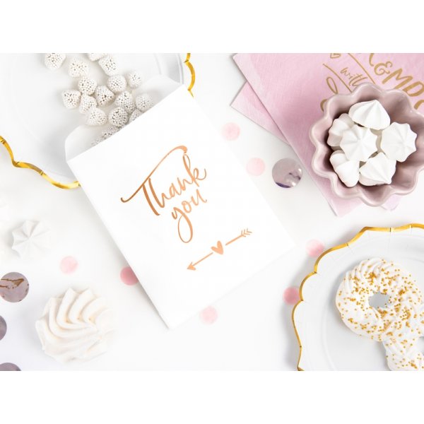 Bonbontüten - Danke - Roségold - 6er-Pack