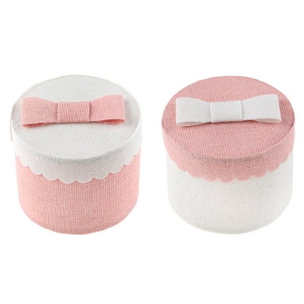 Runde Schachteln - 4er-Pack - Rosa