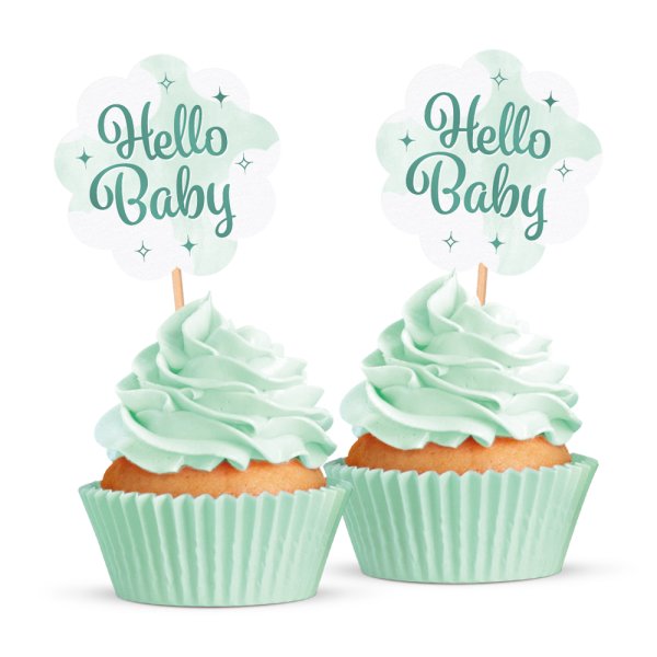 Kuchenpicker - Hello Baby - Mint - 12er-Packung Kuchenpicker - Hello Baby - Mint - 12er-Packung