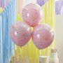 Groe Konfetti-Luftballons - Doppellagig - Rosa/Pastell - 3er-Pack