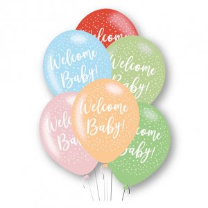 Luftballons - Welcome Baby - Pastellmischung - 6er-Pack Luftballons - Welcome Baby - Pastellmischung - 6er-Pack