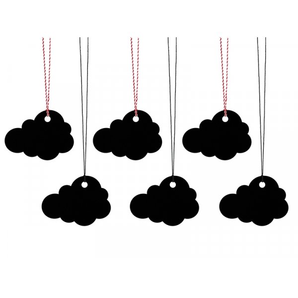 Anhnger - Wolken - Schwarz - 6 Stk