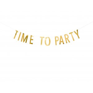Girlande - "Time To Party" - 2m - Goldfolie Girlande - "Time To Party" - 2m - Goldfolie