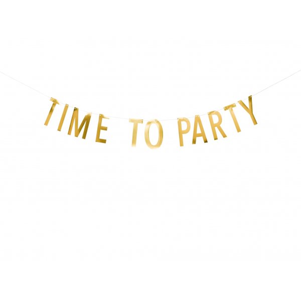 Girlande - "Time To Party" - 2m - Goldfolie Girlande - "Time To Party" - 2m - Goldfolie