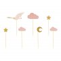 Kuchenspieer - Storch - Rosa/Gold - 7er-Pack