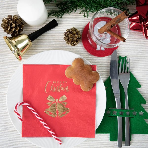 Servietten - Rot - Frohe Weihnachten - 33x33 cm - 10er-Pack Servietten - Rot - Frohe Weihnachten - 33x33 cm - 10er-Pack