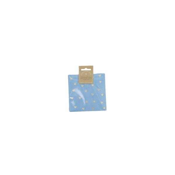Kaffeeservietten mit Herzchenmuster - Blau - 20er-Packung