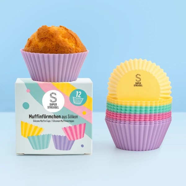 Silikonform - Muffinformen - Super Streusel - Gemischte Farben - 12 Stück Silikonform - Muffinformen - Super Streusel - Gemischte Farben - 12 Stück