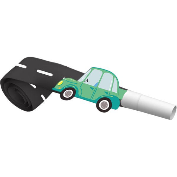 Partytr�ten/Blasrohre - Auto - 6er-Pack