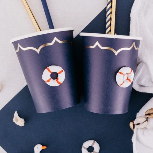 Pappteller - Marineblau mit Goldrand - 8er-Packung Pappteller - Marineblau mit Goldrand - 8er-Packung