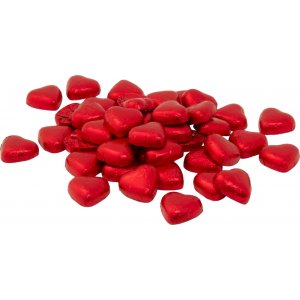 Herz aus Milchschokolade - Folie - Rot - 5 Stk Herz aus Milchschokolade - Folie - Rot - 5 Stk