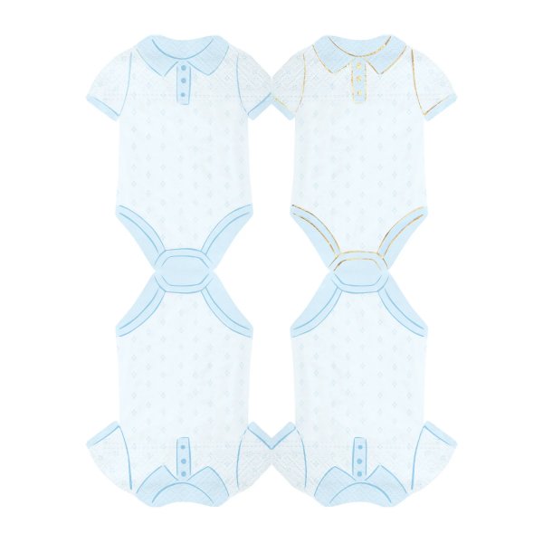 Servietten - Babybody - Blau/Gold - 10er-Packung Servietten - Babybody - Blau/Gold - 10er-Packung