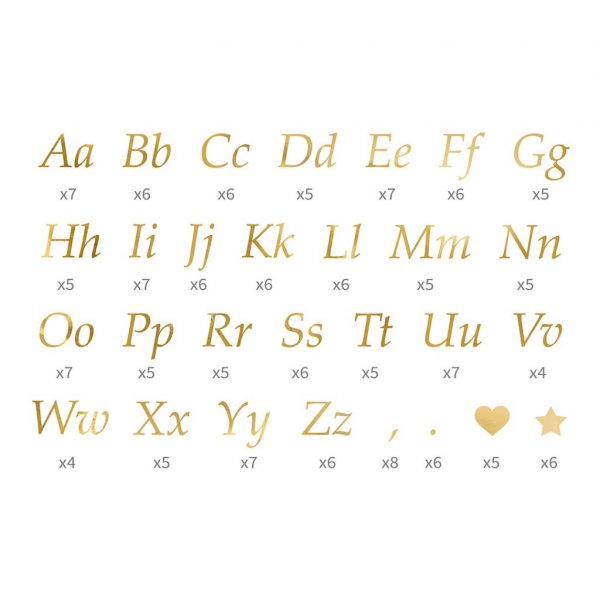 Aufkleber - Buchstaben - Gold