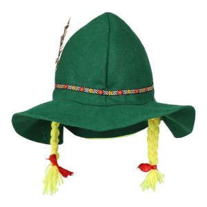 Hut mit Zöpfen - Oktoberfest - Grün Hut mit Zöpfen - Oktoberfest - Grün