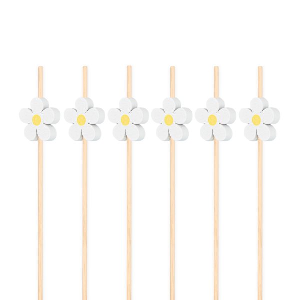 Snack- und Getränkestäbchen - Blume - 12 cm - 25 Stück Snack- und Getränkestäbchen - Blume - 12 cm - 25 Stück