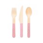 Holzbesteck - Pinkfarbenes Zickzackmuster - 18er-Pack (6 Gedecke) Holzbesteck - Pinkfarbenes Zickzackmuster - 18er-Pack (6 Gedecke)