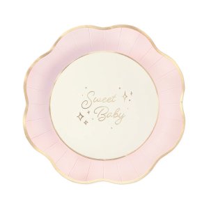 Pappteller - Sweet Baby - Rosa/Gold - 6er-Pack Pappteller - Sweet Baby - Rosa/Gold - 6er-Pack