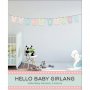 Girlande - Hallo Baby - Pastell - Babybodys - 3 Meter Girlande - Hallo Baby - Pastell - Babybodys - 3 Meter