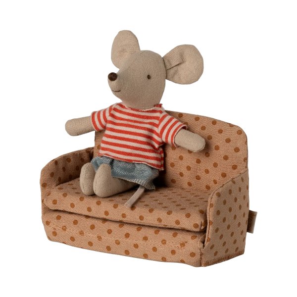 Schlafsofa - Maileg - Braun mit Punkten Schlafsofa - Maileg - Braun mit Punkten