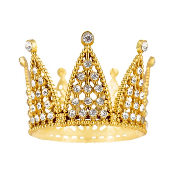 Tortenaufsatz - Krone - Gold mit silbernen Kristallen - 7 cm Tortenaufsatz - Krone - Gold mit silbernen Kristallen - 7 cm