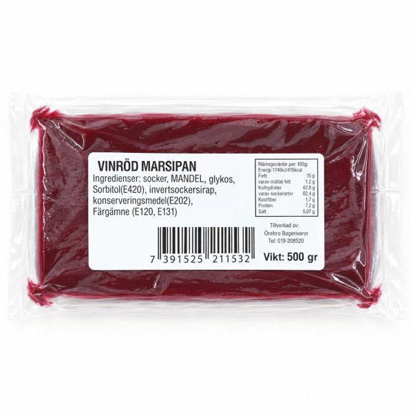 Marzipan Burgunder - 500 g - Bäckerei Örebro Marzipan Burgunder - 500 g - Bäckerei Örebro